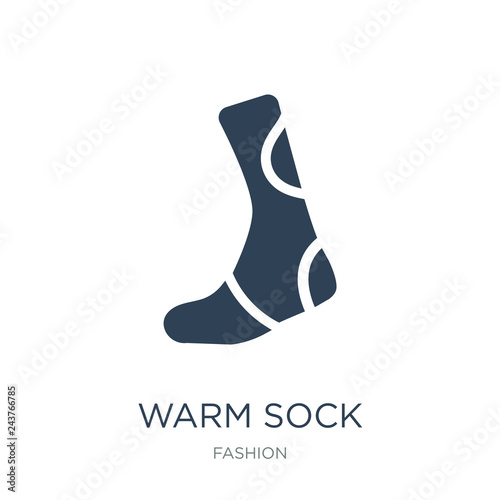 warm sock icon vector on white background, warm sock trendy fill