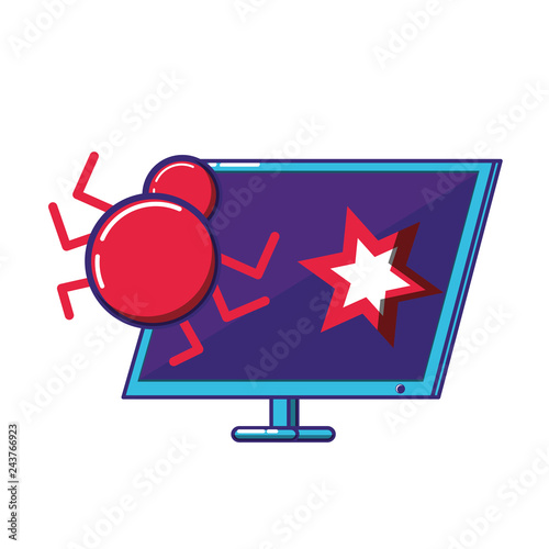desktop computer with virus infection