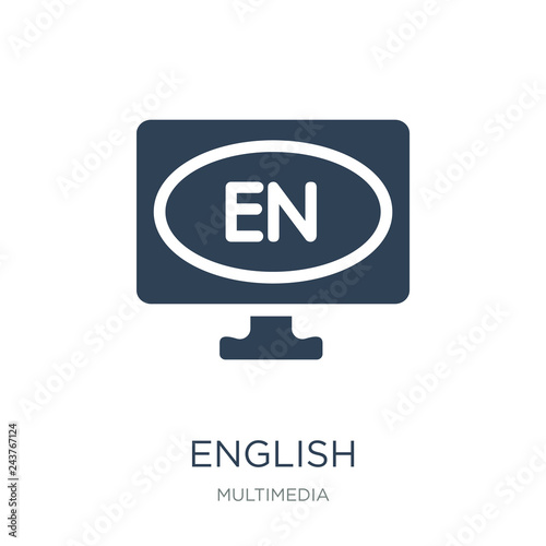 english icon vector on white background, english trendy filled i