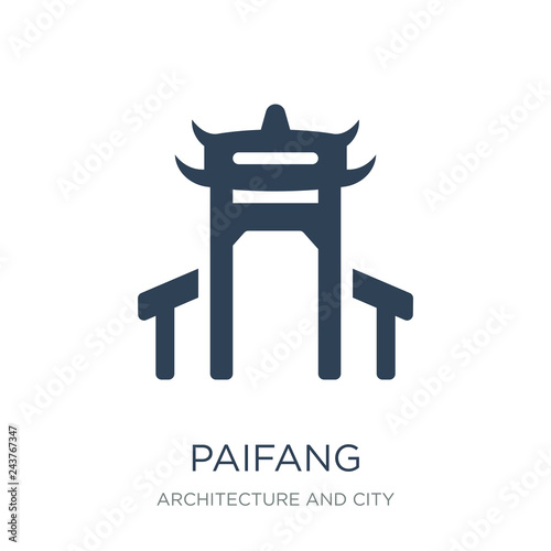 paifang icon vector on white background, paifang trendy filled i
