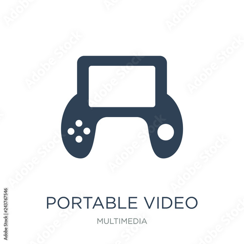 portable video game console icon vector on white background, por