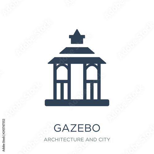 gazebo icon vector on white background, gazebo trendy filled ico