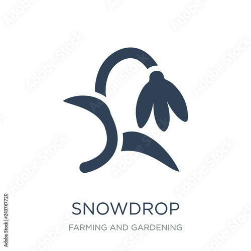 snowdrop icon vector on white background, snowdrop trendy filled