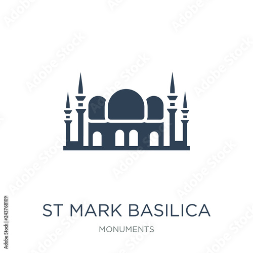 st mark basilica icon vector on white background, st mark basili
