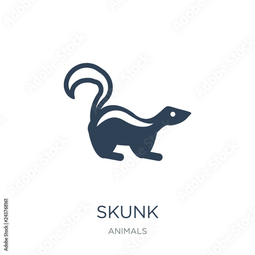skunk icon vector on white background, skunk trendy filled icons