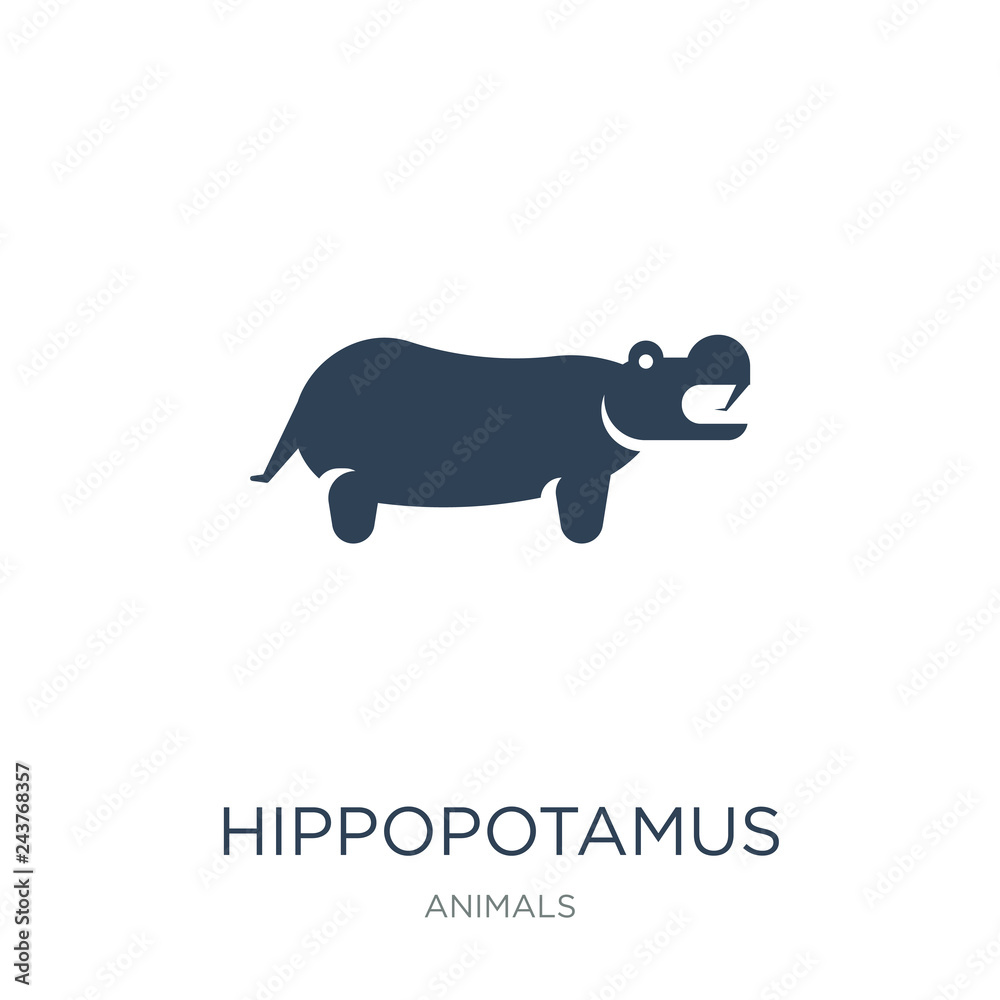 Fototapeta premium hippopotamus icon vector on white background, hippopotamus trend