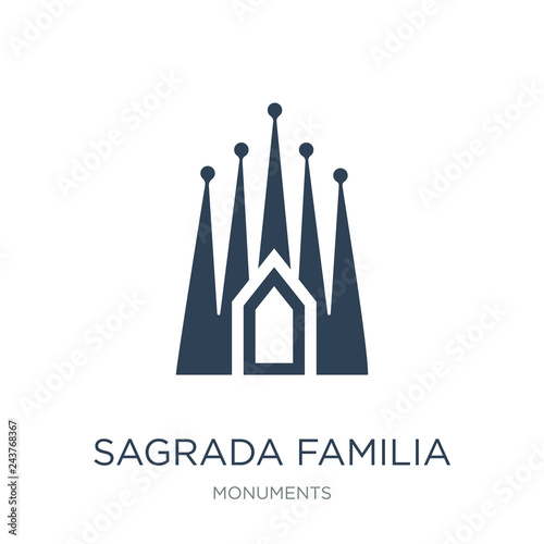 sagrada familia icon vector on white background, sagrada familia