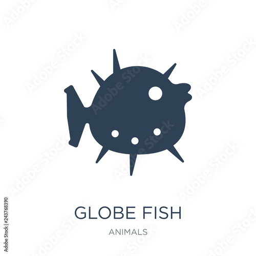 globe fish icon vector on white background, globe fish trendy fi