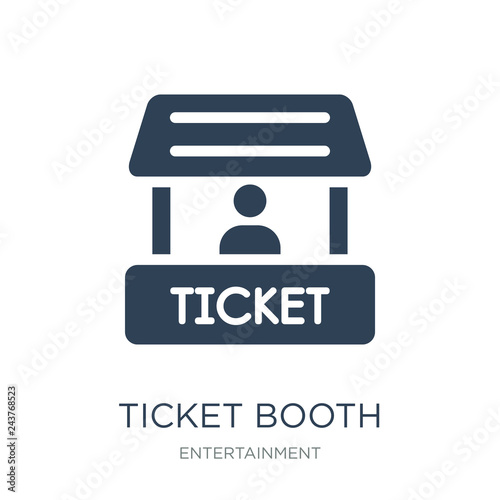 ticket booth icon vector on white background, ticket booth trend