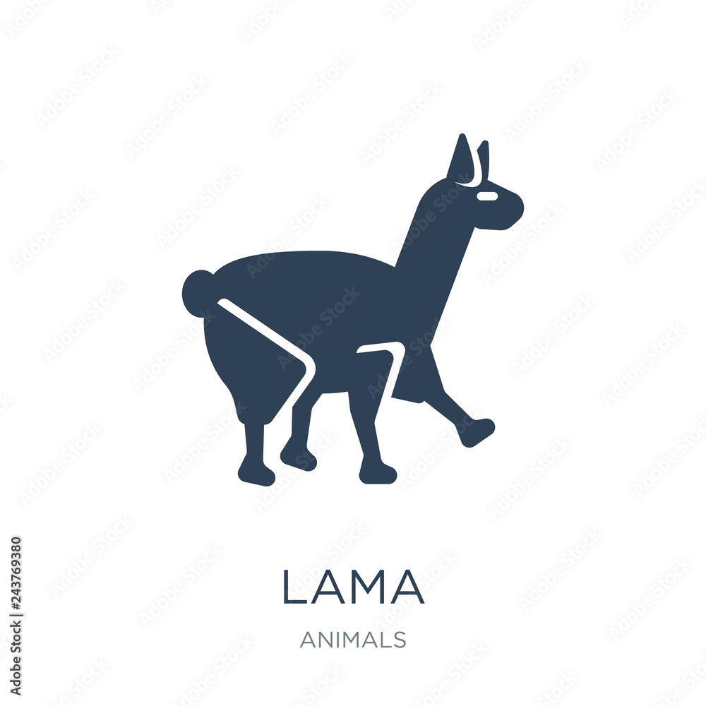 lama icon vector on white background, lama trendy filled icons f