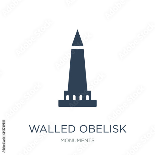 walled obelisk icon vector on white background, walled obelisk t