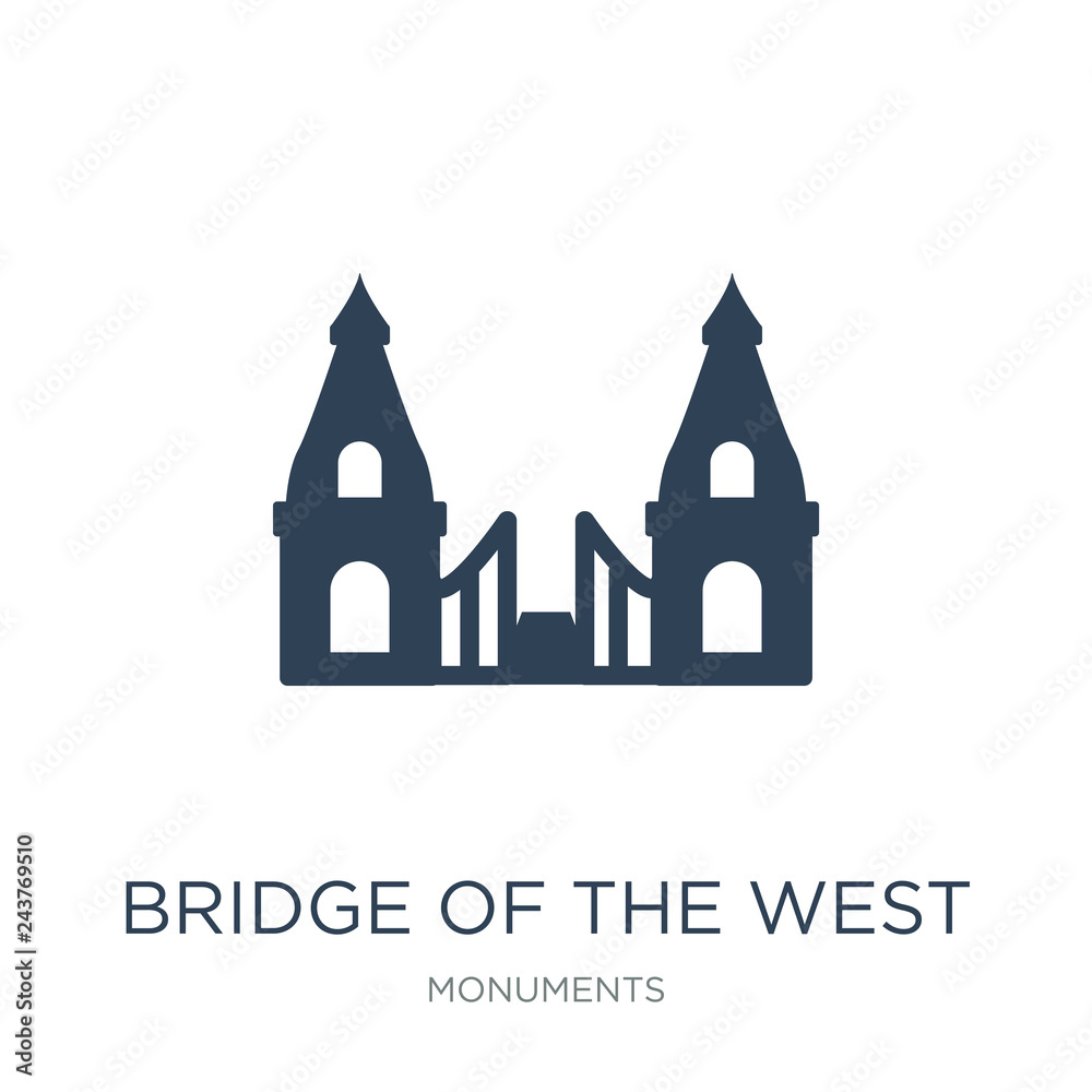 bridge of the west icon vector on white background, bridge of th
