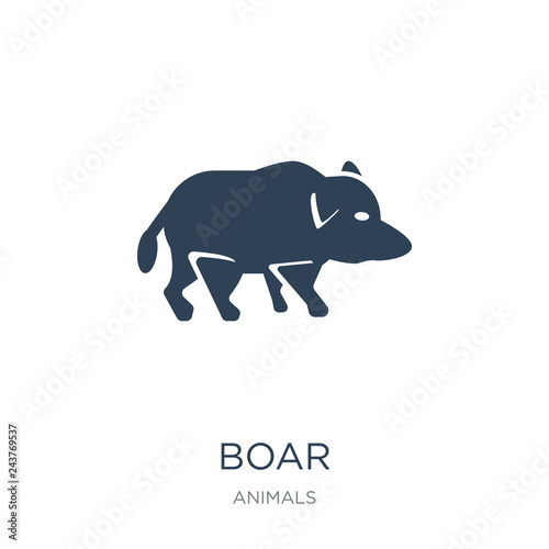 boar icon vector on white background, boar trendy filled icons f