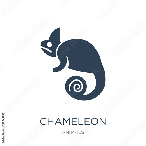 chameleon icon vector on white background, chameleon trendy fill