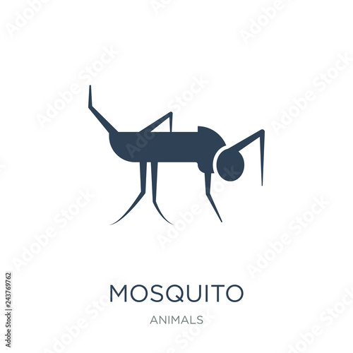 mosquito icon vector on white background, mosquito trendy filled