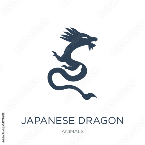 japanese dragon icon vector on white background, japanese dragon