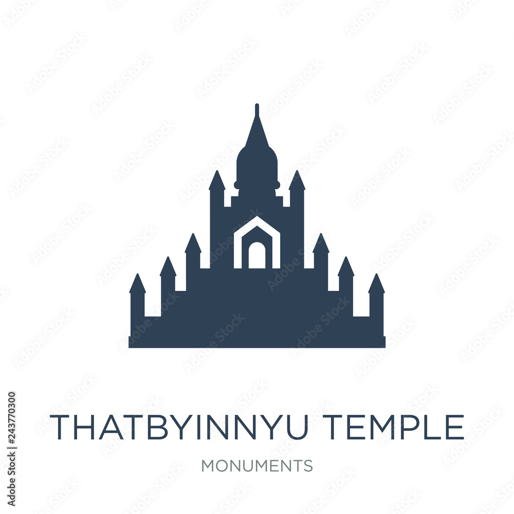 thatbyinnyu temple icon vector on white background, thatbyinnyu