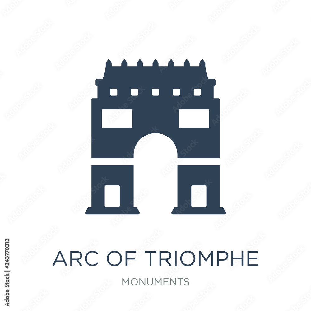 arc of triomphe icon vector on white background, arc of triomphe