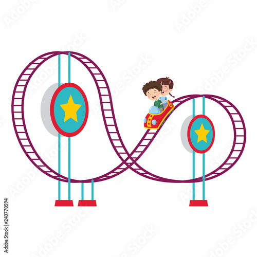 Vector Illustration Of Amusement Park