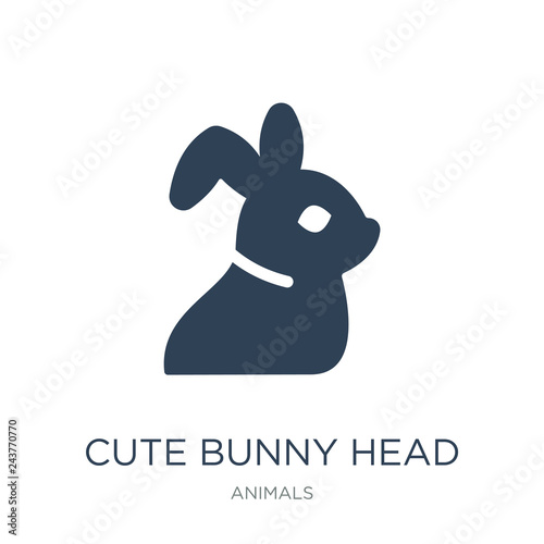 cute bunny head icon vector on white background, cute bunny head