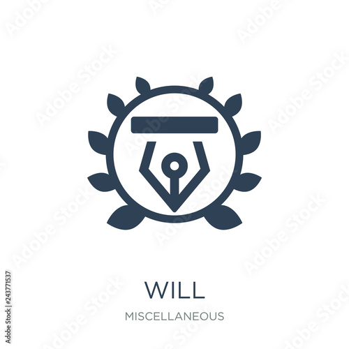 will icon vector on white background, will trendy filled icons f