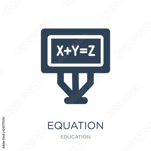 equation icon vector on white background, equation trendy filled