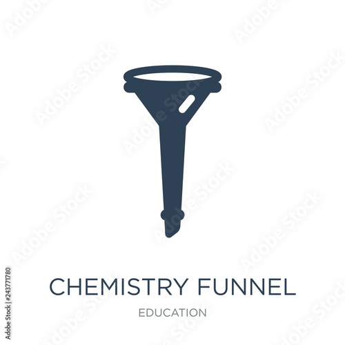 chemistry funnel icon vector on white background, chemistry funn