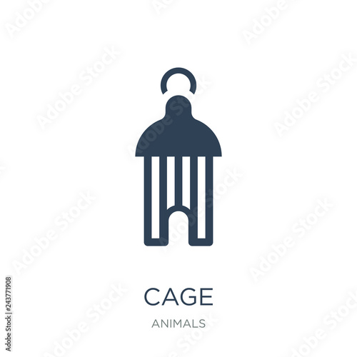 cage icon vector on white background, cage trendy filled icons f