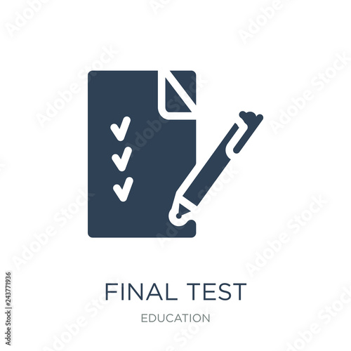 final test icon vector on white background, final test trendy fi