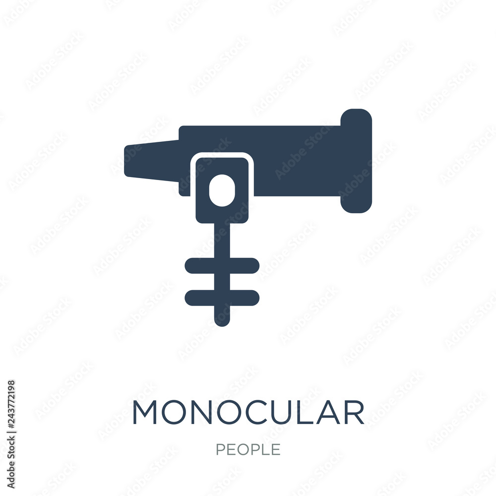 monocular icon vector on white background, monocular trendy filled icons from People collection, monocular vector illustration monocular icon vector on white background, monocular trendy filled icons from People collection, monocular vector illustration