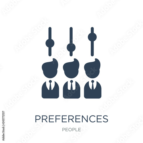 preferences icon vector on white background, preferences trendy filled icons from People collection, preferences vector illustration