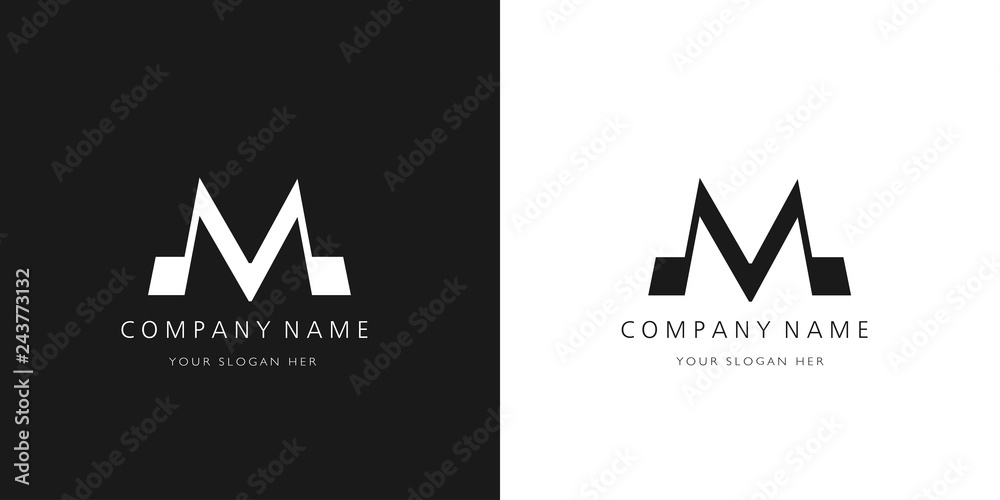 m logo letter design	