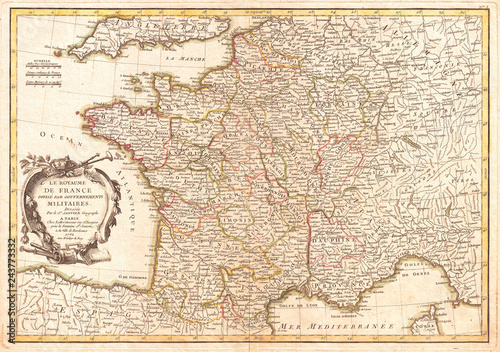 1762, Janvier Map of France