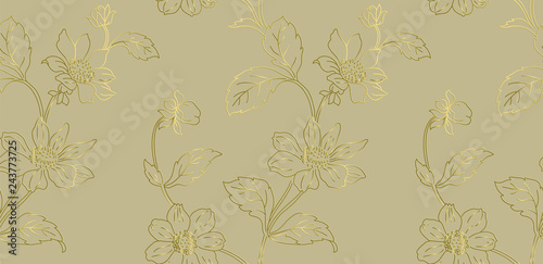 Floral seamless pattern can be used for wallpaper, textile printing, card. Hand drawn endless vector illustration of flowers on light background. Flower theme. Summer collection. Vector