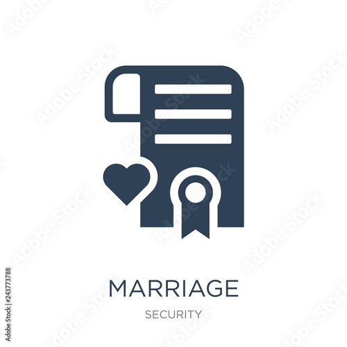 marriage certificate icon vector on white background, marriage certificate trendy filled icons from Security collection, marriage certificate vector illustration