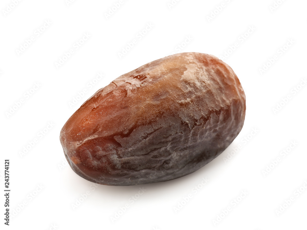 Sweet date on white background. Dried fruit as healthy snack Sweet date on white background. Dried fruit as healthy snack