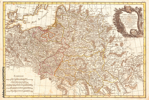 1771, Zannoni Map of Poland and Lithuania