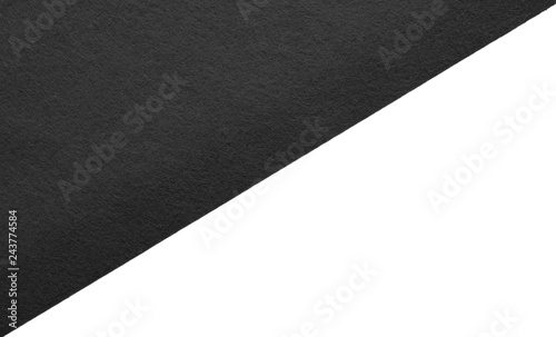 Black felt fabric on isolated background 