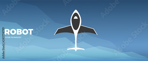 Modern robotic vector illustration with stylish smart robot plane