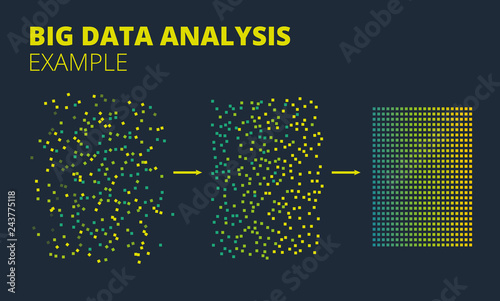 Vector Big data Machine Learning Algorithms. Analysis of Information Minimalistic Infographics Design. Analytics for Smart Business Plan.
