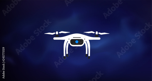 Modern robotic vector illustration with autonomous smart robot drone