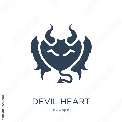 devil heart with wings icon vector on white background, devil heart with wings trendy filled icons from Shapes collection, devil heart with wings vector illustration