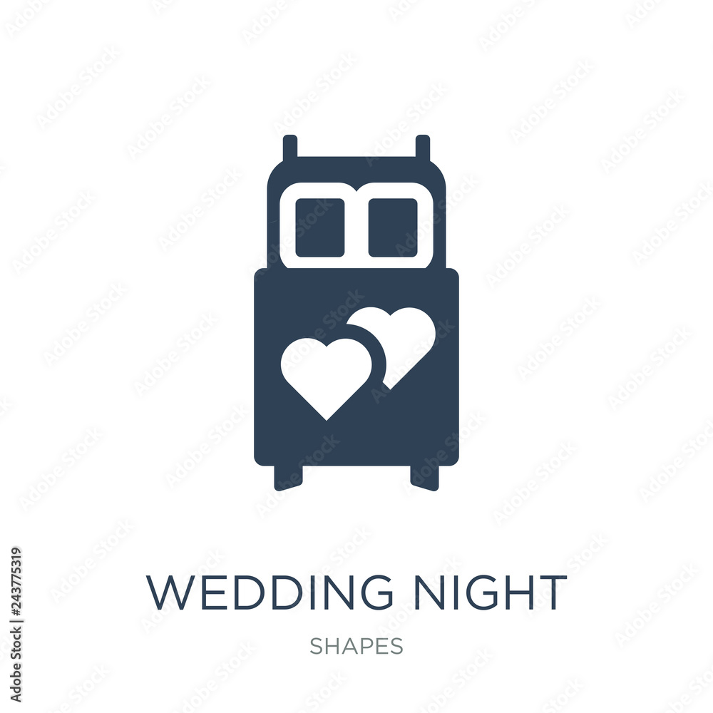 wedding night icon vector on white background, wedding night trendy filled icons from Shapes collection, wedding night vector illustration