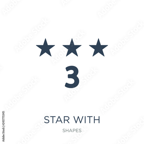 star with number three icon vector on white background, star with number three trendy filled icons from Shapes collection, star with number three vector illustration