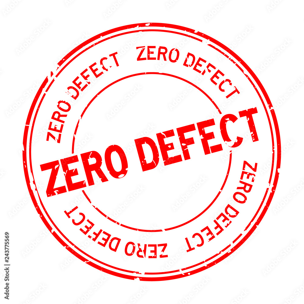 Grunge red zero defect word round rubber seal stamp on white background Grunge red zero defect word round rubber seal stamp on white background