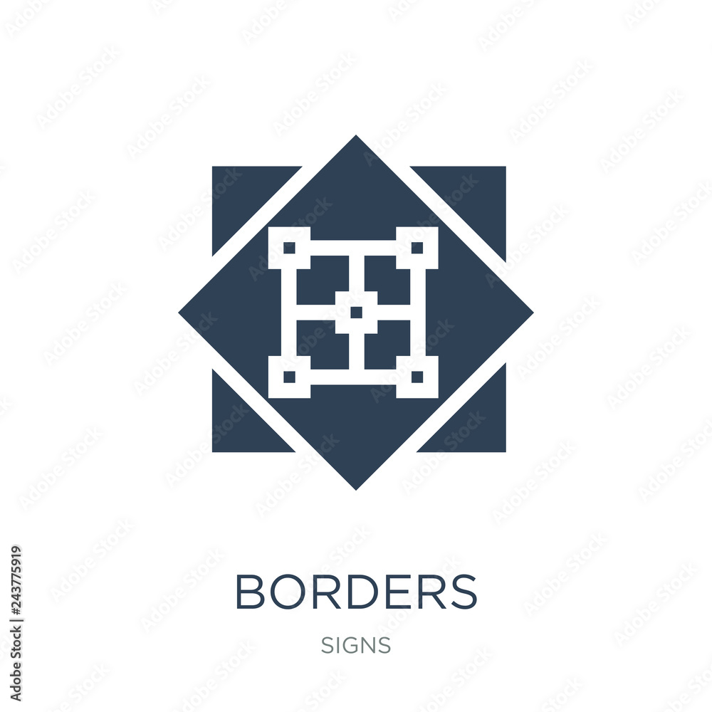 borders icon vector on white background, borders trendy filled icons from Signs collection, borders vector illustration