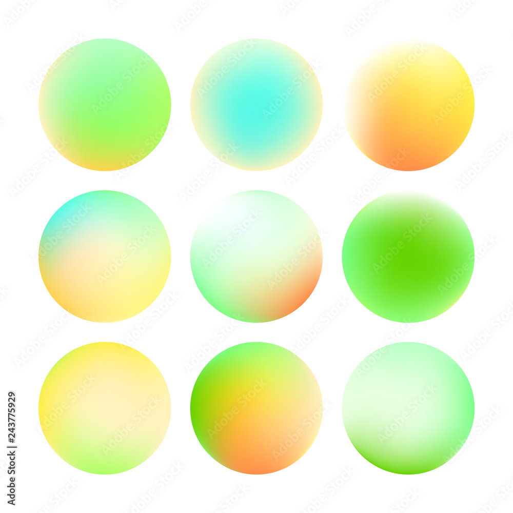 Set of round soft color gradient with nature colors. Vector illustration abstract background Set of round soft color gradient with nature colors. Vector illustration abstract background