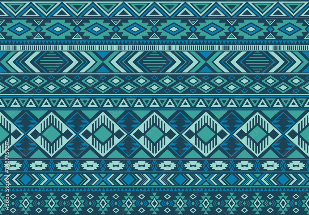 Ikat pattern tribal ethnic motifs geometric seamless vector background. Chic indonesian tribal motifs clothing fabric textile print traditional design with triangle and rhombus shapes.