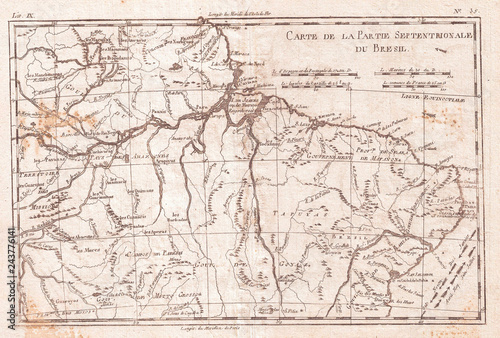 1780  Raynal and Bonne Map of Northern Brazil  Rigobert Bonne 1727     1794  one of the most important cartographers of the late 18th century