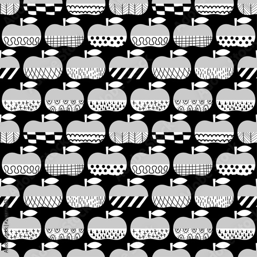 Apple background. Seamless pattern.Vector. りんごのパターン